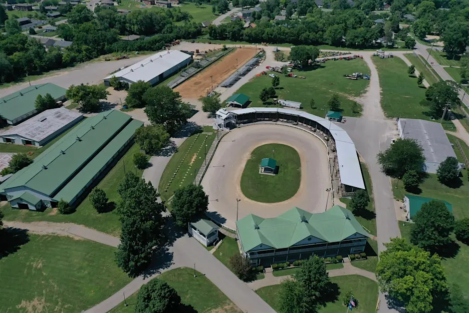 Aerial view of Kentucky farmland near Shelbyville