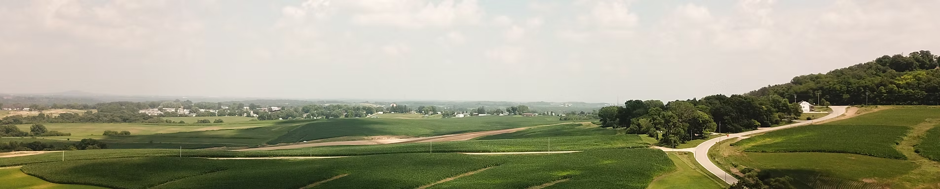 Aerial view of Kentucky farmland near Shelbyville